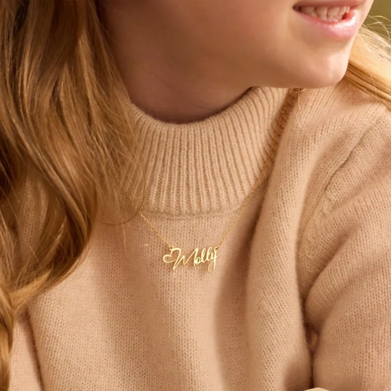 Custom Name Heart Necklace For - Birth Flower Necklace recension och pris
