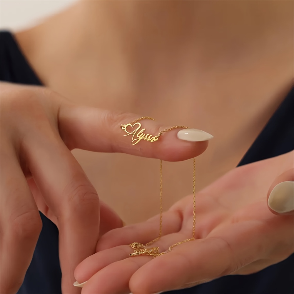 Custom Name Love Heart Necklac - Birth Flower Necklace recension och pris